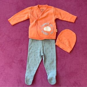 Bebetto Music Wrap Top Footie Pants Hat Set